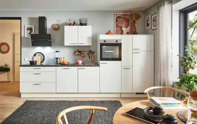 Produktbild von PICCANTE Plus Küchenzeile ohne Geräte Sonera 340 cm weiß matt vormontiert Variante rechts 4067368011273