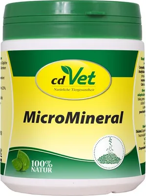Produktbild von cdVet MicroMineral, Katze / Hund, Puder, Allgemeiner Gesundheitszustand, Universal, 500 g, Algenkalk, Bierhefe, Malzkeime, Seealgenmehl, Traubenkernmehl