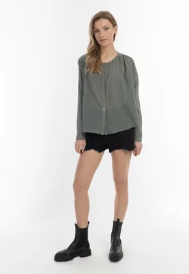 Image de Chemisier pour femme SAPORTA - couleur olive, taille XS
