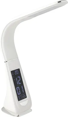 Produktbild von EGLO LED Tischlampe Cognoli, Tischleuchte mit Touch, neutralweiß, dimmbar, Info-Display, Wecker, Schreibtischlampe aus Kunststoff, Bürolampe in Weiß
