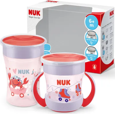 Zdjęcie produktu dla NUK Magic Duo Set Rot - 2 kubki niekapki, wolne od , edycja 2022