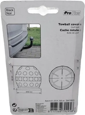 Produktbild von Auto KFZ Abdeckkappe für Anhängerkupplung Golfball schwarz Abdeck Kappe für Anhänger Kupplung