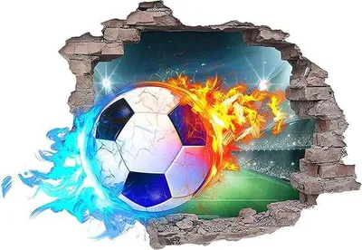 Produktbild von Fußball Wandtattoo 3D Dekoration selbstklebend