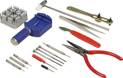 Produktbild von Uhrenwerkzeug-Set McPower, 16-teilig, Stiftaustreiber, Schraubendreher uvm.