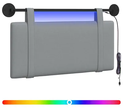 Produktbild von Hängendes Kopfteil Mit LED Licht Hellgrau Stoff