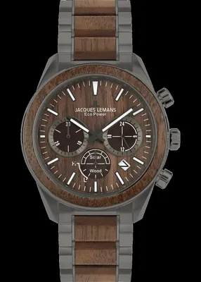 Produktbild von Jacques Lemans 1-2115K Eco Power Wood Herrenuhr 44mm 10ATM