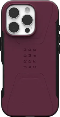 Produktbild von Urban Armor Gear Civilian, Cover, Apple, iPhone 16 Pro, 16 cm (6.3"), Bordeaux