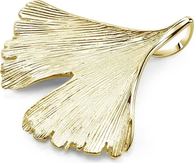 Produktbild von MATERIA Ginkgoblatt Kette Gold Schmuck Damen - Anhänger Sterling Silber vergoldet wahlweise mit Halskette KA-277-Gold