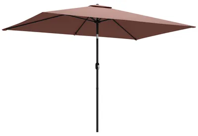 Produktbild von Sonnenschirm 300 x 200 cm neigbar Balkonschirm mit Kurbel Schutzhülle Braun