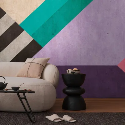 Obrázek produktu pro Profhome 399131-GU Netkaná tapeta grafická fialová černá modrá béžová 3,71 m x 2,8 m