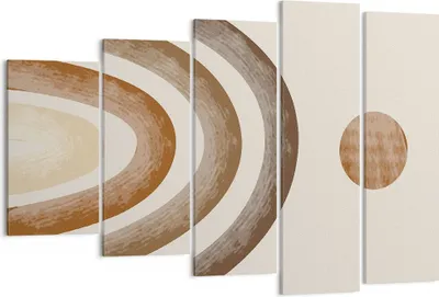 Produktbild von Bild auf Leinwand - Leinwandbild - 5 Teile - Stück geometrisch Boho - 150x100cm - Wand Bild - Wanddeko - Wandbilder - Leinwanddruck - Bilder - Wanddekoration - Leinwand bilder - EG150x100-4841