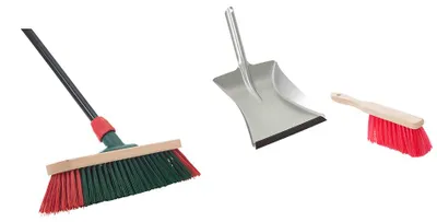 Produktbild von Novaliv Straßenbesen mit Stiel Gartenbesen Kehrgarnitur Elaston Besen Kehrblech (1, Gartenbesen + Zink Kehrschaufel Düllgriff Set Elaston)