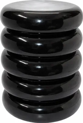 Immagine prodotto di Tavolino Relaxdays, design Bubble, oggetto decorativo per il soggiorno, poggiapiedi HxP: 45 x 31 cm, metallo lucido, nero