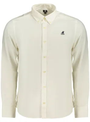 Produktbild von Weißes Herren Langarmhemd mit Button-Down-Kragen und Stickerei