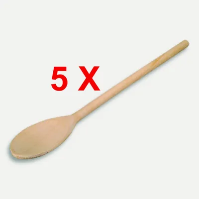 Produktbild von 5 Stück = Kochlöffel, ovale Form aus Holz 30 cm