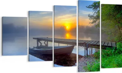 Produktbild von Bild auf Leinwand - Leinwandbild - Landschaft Meer Sommer Sonne - 100x60cm - Wand Bild - Wanddeko - Leinwanddruck - Bilder - Kunstdruck - Wanddekoration - Leinwand bilder - Wandkunst - EG100x60-2226