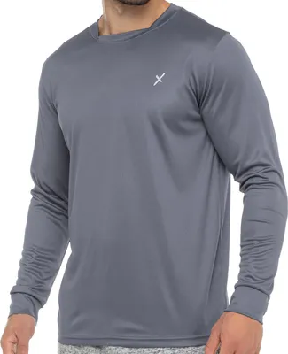 Produktbild von CFLEX Herren Fitness Shirt Langarm, Sporthemd Longsleeve, Quickdry Piqué - Grau M