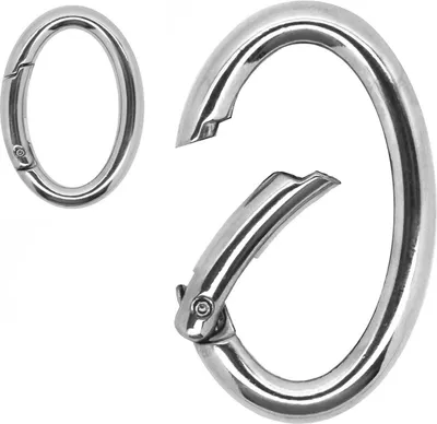 Metall Karabinerhaken Oval | 48 mm x 30 mm x 5 mm silber
