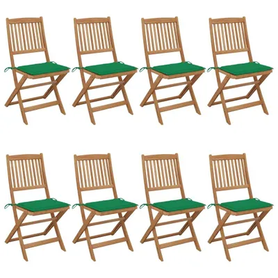 Produktbild von Klappbare Gartenstühle 8 Stk. mit Kissen Massivholz Akazie