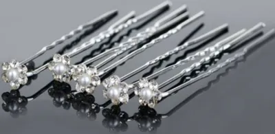 Produktbild von 5 Strass Haarnadeln Braut Kommunion Hochzeit Haarschmuck Blumen Modell 2
