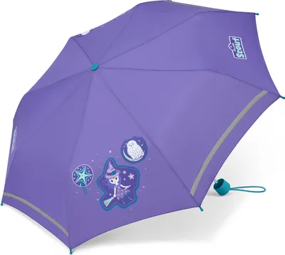 Produktbild von Scout Girls Kinder Regenschirm Taschenschirm Reflektionsstreifen Purple Magic