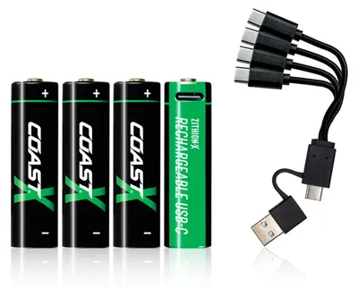 Zdjęcie produktu dla Akumulator Hückmann 1x4 Coast Zithion-X Mignon AA z portem ładowania USB-C - Akumulator - Mignon (AA)