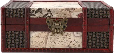 Produktbild von Vintage Holzspeicherbox kleiner Buchschmuck Organizer (#3)