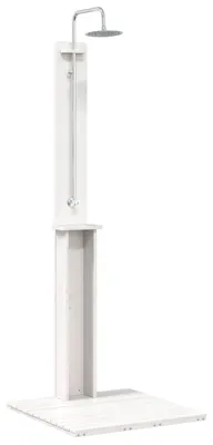 Produktbild von vidaXL Outdoor-Dusche 206 cm Massivholz Kiefer und Edelstahl Weiß