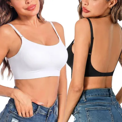 Productafbeelding van Solidchoice - Comfortabele Beha zonder Beugel voor Dames, Zwart en Wit