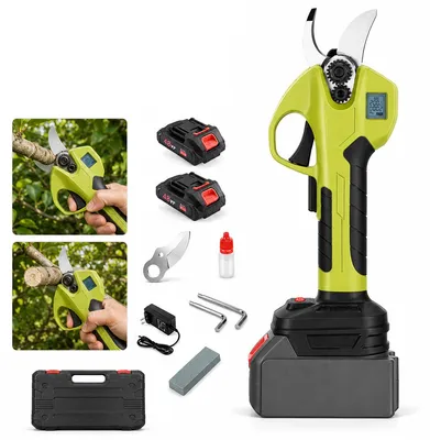 Produktbild von Akku Gartenschere elektrisch mit 40 mm Schnittdurchmesser, kabellose Astschere mit 2x 21V Akku, bürstenlosem Motor für Bäume, Sträucher und Garten