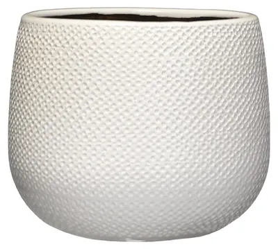 Produktbild von Mica Decorations Blumentopf - weis - Keramik - Rillen - D18 x H16 cm