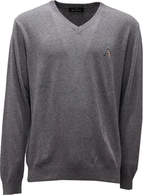 Imagen del producto de 5412AF - Suéter de lana gris para hombre, marca AQUASCUTUM, cuello en V