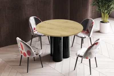 Produktbild von Design Esstisch Tisch HRE-111 rund Hochglanz Esszimmer 100 x 75 cm