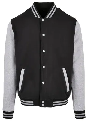 Immagine prodotto di Build Your Brand - Giacca "Basic" Varsity (stile college americano) da uomo LT4827 (XL) (nero/grigio melange)