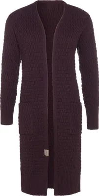 Produktbild von Knit Factory Jaida Lange Strickjacke - Aubergine - 36/38