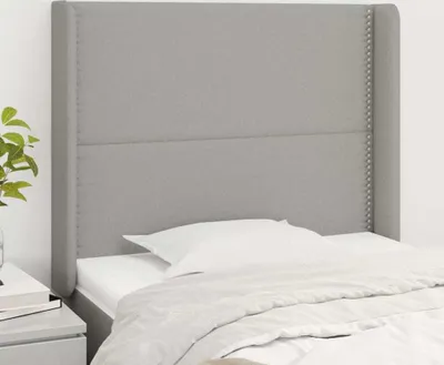 Produktbild von The Living Store Kopfteil mit Ohren Hellgrau 103x16x118/128 cm Stoff