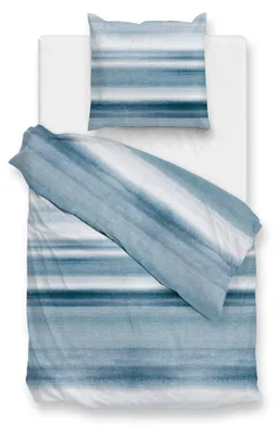 Produktbild von ZO! Home Renforcé Bettwäsche - Numby - Streifen, blau weiß 155 x 220 cm Streifen, blau,weiß