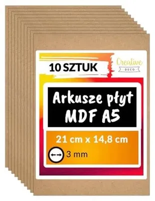 Zdjęcie produktu dla Płyty MDF A3 420X300X3MM do pirografii majsterkowania 10 szt.