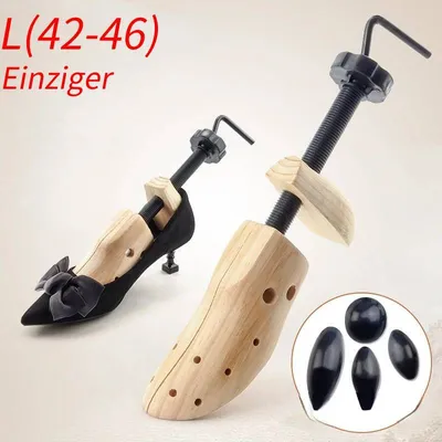Immagine prodotto di Portascarpe regolabile in legno, albero modellatore, portascarpe in legno di pino, per scarpe basse, décolleté, stivali; espansori, albero regolabile, organizer per scarpe, per scarpe basse, taglia L (42-46)