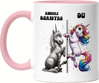 Produktbild von Andere Baristas Du Einhorn Tasse Rosa Barista Café Kunst Latte-Art