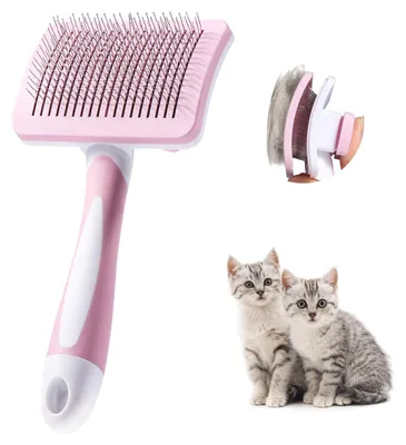 Productafbeelding van Zelfreinigende huisdierborstel voor honden en katten, roze