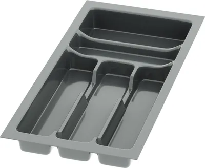 Produktbild von Sossai Besteckeinsatz Divio für Schubladen 30cm | 23 x 49 cm | Anthrazit Besteckkasten Schubladeneinsatz