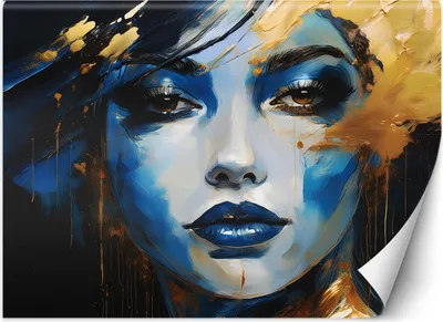 Produktbild von Vlies fototapete Weiblicher Glamour Abstrakt 100x70 cm Feeby Blau inkl. Kleber einfache Montage