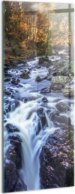 Produktbild von Designer Glasbild - Wandbild - Glas Bild - 50x125 cm - Flusslandschaftsfoto