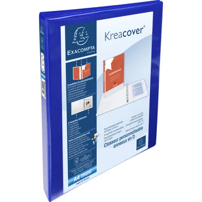 Produktbild von Exacompta 10x fester Ringhefter PP 4 Ringe 15mm Rücken 38mm A4 Maxi Blau 51840BE
