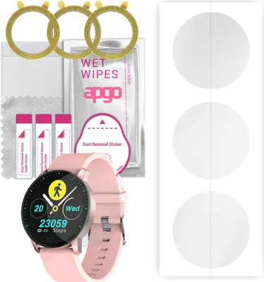 Produktbild von apgo 3 Stück Schutzfolie, klar, kompatibel mit Garett Lily Smartwatch, Hydrogel Displayschutzfolie mit Positionierhilfe, Displayfolie, robust und kratzfest
