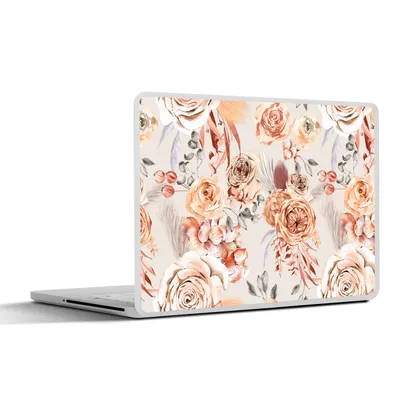 Produktbild von MuchoWow® Laptop Aufkleber Sticker Cover Rosen - Orange - Braun - Rot 30x22 cm - Laptop-Sticker