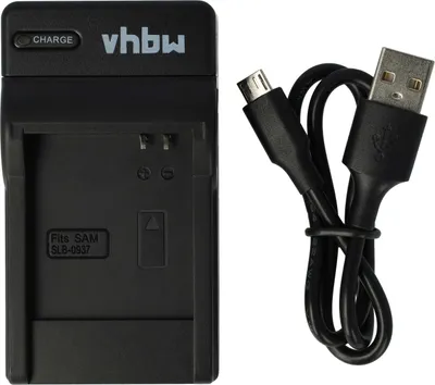 Produktbild von vhbw USB-C Ladegerät kompatibel mit Samsung PL10, ST10, NV33, NV4, i8, L830, CL5, L730 Kamera - Ladeschale + USB-C Kabel Ladeanzeige