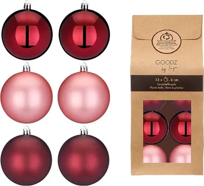 Produktbild von Kunststoff Weihnachtskugeln 13tlg 6 cm. Berry-Kiss