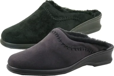 Produktbild von Rohde 2510 Damen Hausschuhe Pantoffeln Lammfell Weite F Farun, Größe:38 EU, Farbe:Schwarz